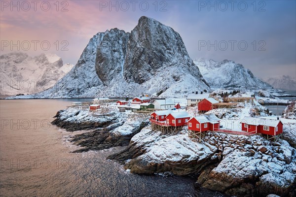 Famous tourist attraction Hamnoy fishing village on Lofoten Islands