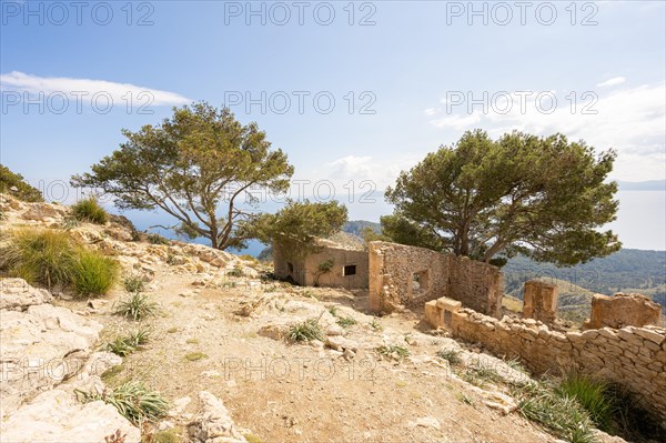 Crumbling stone houses at Talaia d'Alcudia