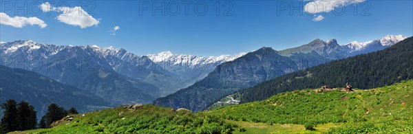 Panorama of Himalayas near Manali