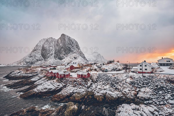 Famous tourist attraction Hamnoy fishing village on Lofoten Islands