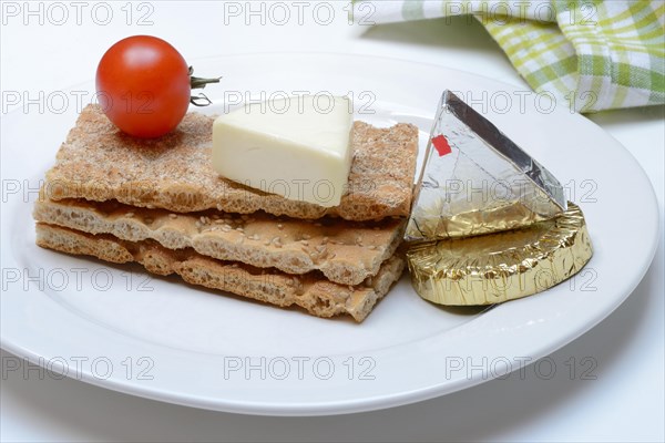 Schmelzkaese auf Knaeckebrot