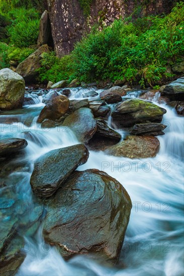 Cascade of Bhagsu waterfall in Bhagsu