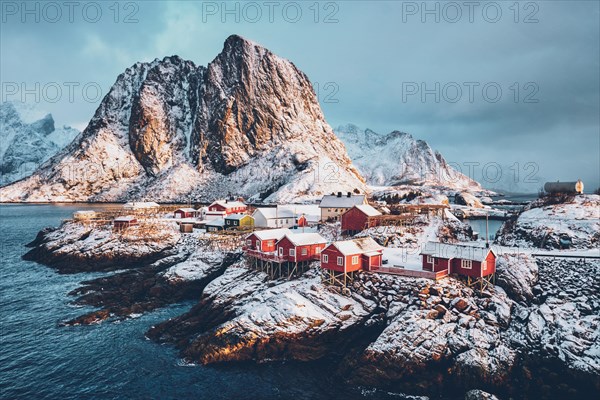 Famous tourist attraction Hamnoy fishing village on Lofoten Islands