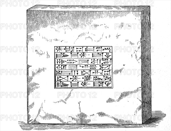 Beschriebener Ziegel aus dem alten Babylonien