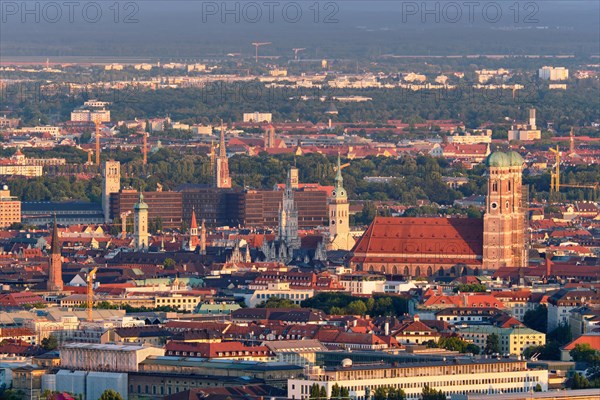 Aerial view of Munich center from Olympiaturm