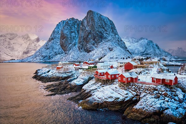 Famous tourist attraction Hamnoy fishing village on Lofoten Islands