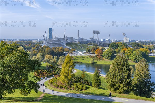 Park with Olympic Lake and Olympic Tower