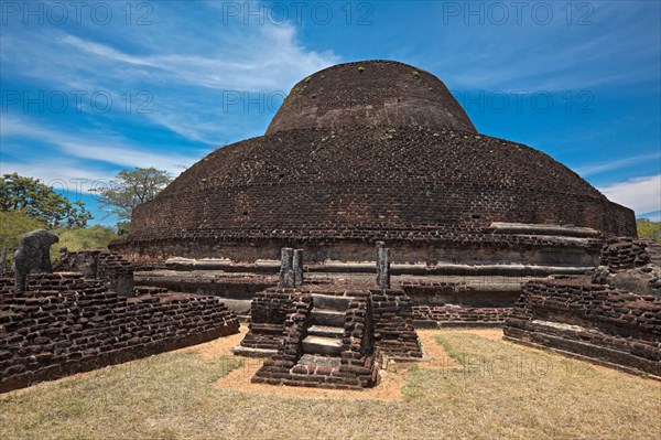 Ancient Buddhist dagoba stupe Pabula Vihara Ancient city of Pollonaruwa