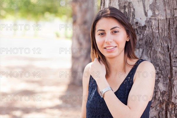 Beautiful young ethnic woman portrait outside