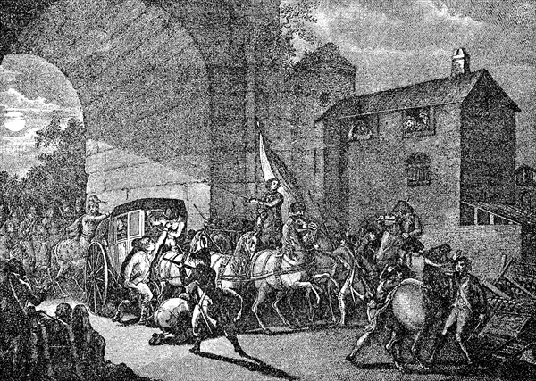 The King's arrest in front of the bridge of Varennes on 21 June 1791