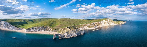 Panorama over Jurassic Coast and Clifs