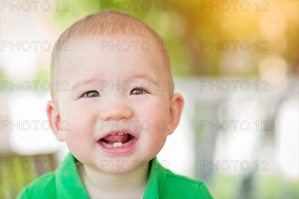 Portrait of A happy mixed-race chinese and caucasian baby boy