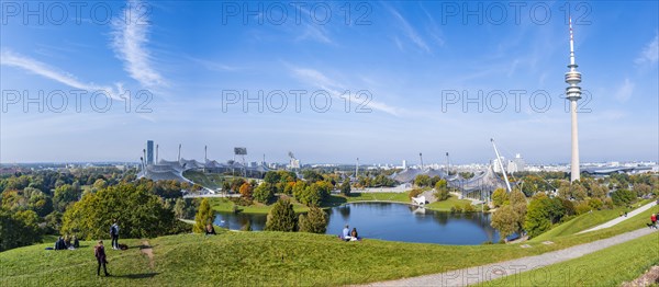 Park with Olympic Lake and Olympic Tower