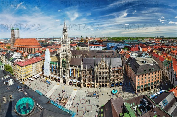 Aerial fish eye view of Munich