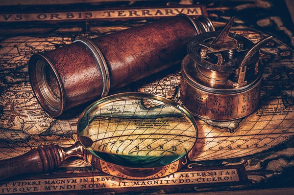 Travel geography navigation concept still life background