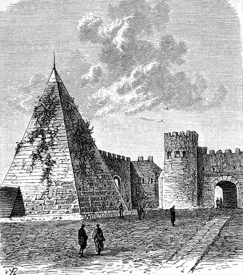 Die Pyramide des Cestius in Rom