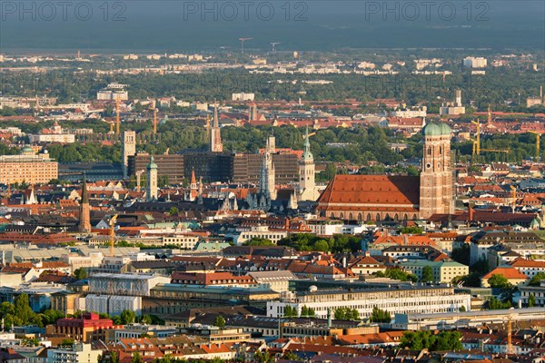 Aerial view of Munich center from Olympiaturm