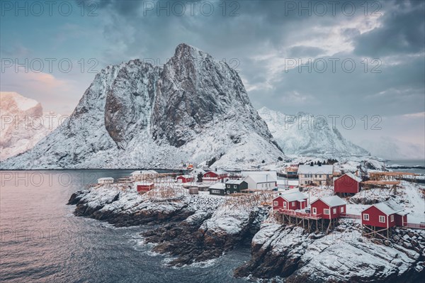 Famous tourist attraction Hamnoy fishing village on Lofoten Islands