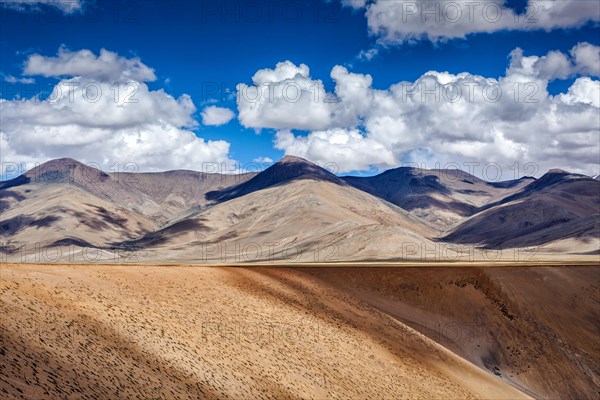 Himalayan landscape near Manali-Leh road. More plains