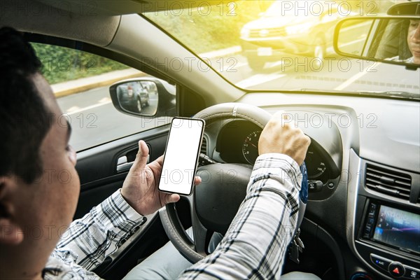 Distracted driver using the cell phone while driving