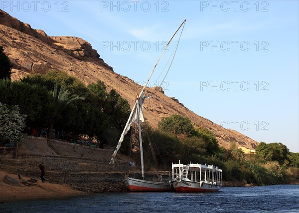 Landscape on the Nile between Aswan and the Nubian villages