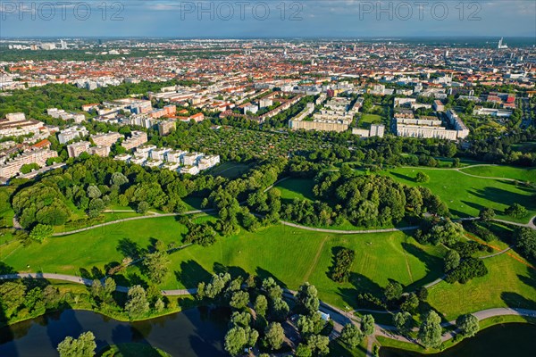 Aerial view of Olympiapark from Olympiaturm