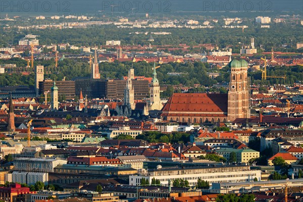 Aerial view of Munich center from Olympiaturm