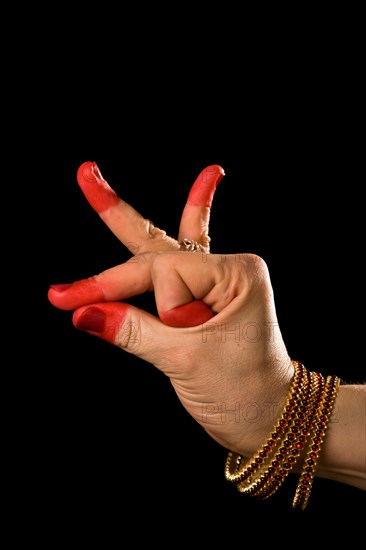 Woman hand showing Bhramara