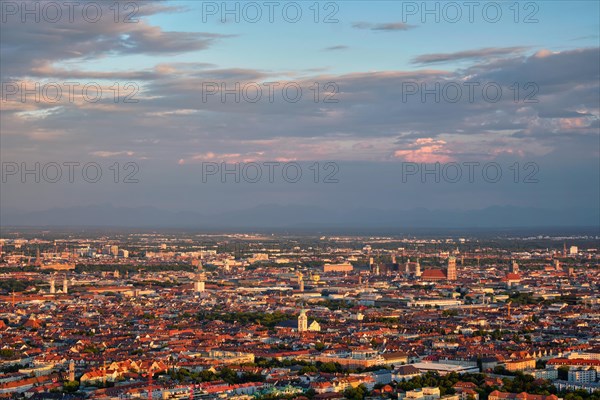 Aerial view of Munich center from Olympiaturm