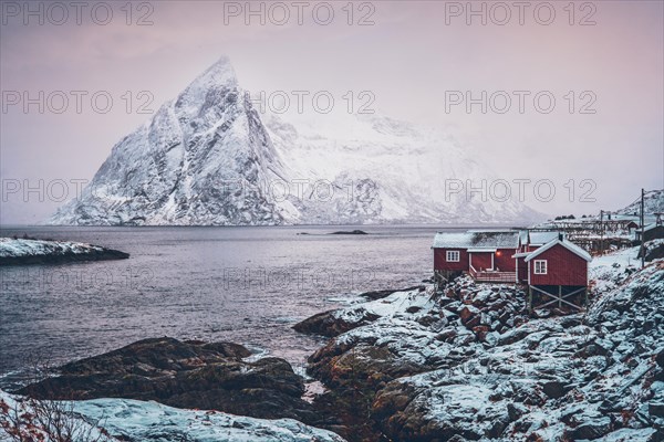 Famous tourist attraction Hamnoy fishing village on Lofoten Islands