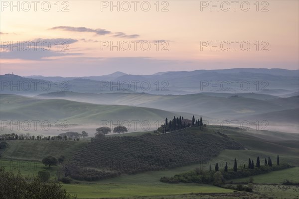 Podere Belvedere estate at sunrise