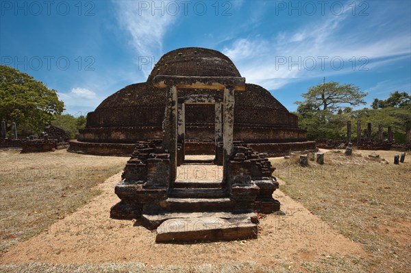 Ancient Buddhist dagoba stupe Pabula Vihara Ancient city of Pollonaruwa