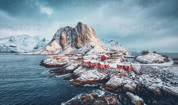 Famous tourist attraction Hamnoy fishing village on Lofoten Islands