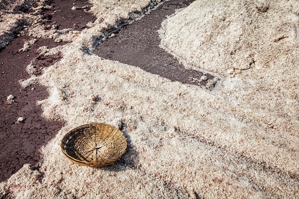 Empty basket at salt mine at Sambhar Lake