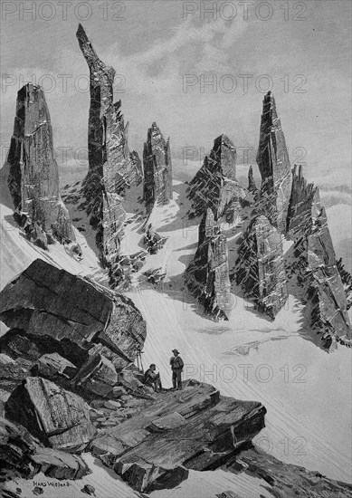 Mountain Hikers on the Furka Pass in Switzerland