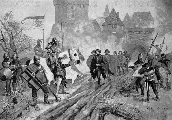 The Schlegler kings surrender to Eberhard the Mild of Wuertemberg