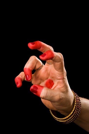 Woman hand showing Kangula hasta