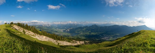 View from Gnipen with the rockfall area towards the Alps