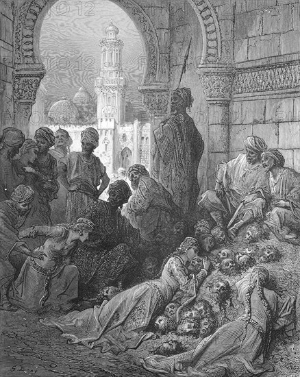 Heads of prisoners cut off by Sultan Bibar