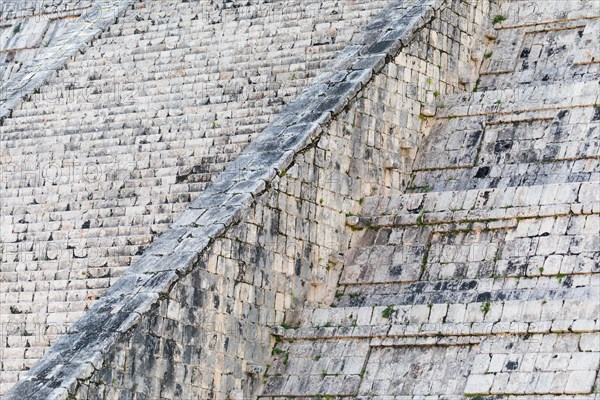 Abstract of the steps of the mayan el castillo pyramid at the archaeological site in chichen itza