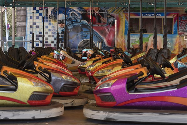 Bumper cars of a ride at the city festival