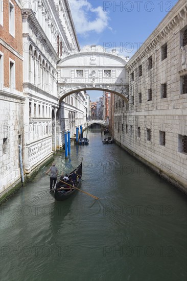 Gondola near sighs bridge