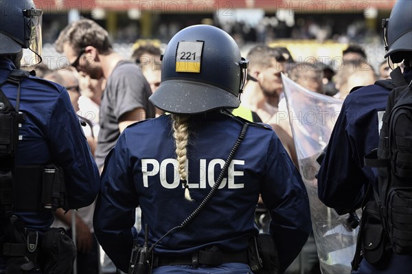 Policewoman with pigtail