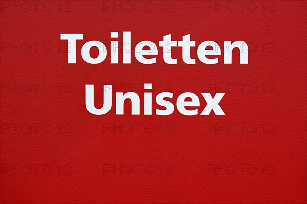 Lettering toilets unisex