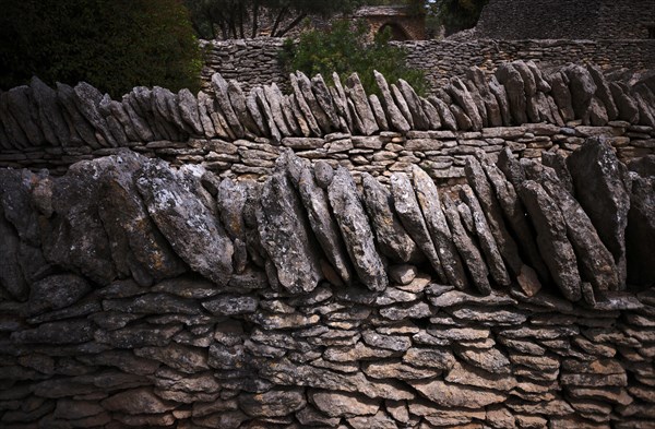 Typical wall of stacked stones