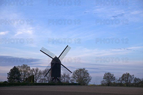 Box-frame windmill in Toenisberg in the early morning