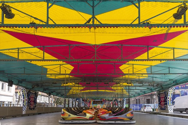 Bumper cars of a ride at the city festival