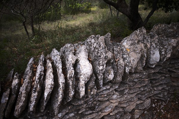 Typical wall of stacked stones