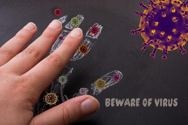 Health care concept warning Beware of Corona Virus Covid 19