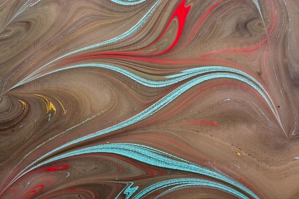 Abstract marbling floral pattern for fabric